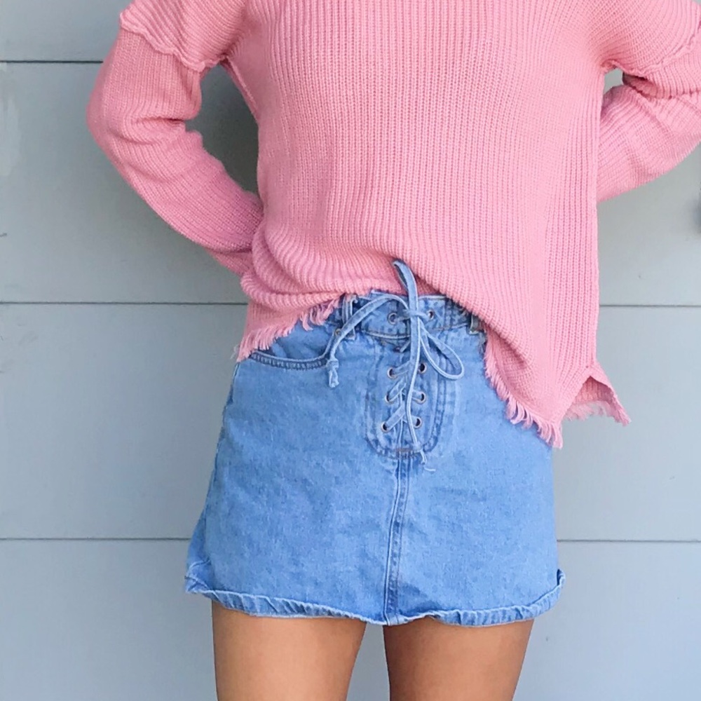 TIE UP JEAN SKIRT✨
